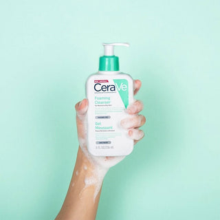 CeraVe Hypoallergenic Foaming Facial Gel Cleanser with Ceramides & Hyaluronic Acid for Normal to Oily Skin, 236ml - Makkah Pharmacy