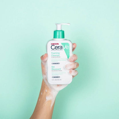 CeraVe Hypoallergenic Foaming Facial Gel Cleanser with Ceramides & Hyaluronic Acid for Normal to Oily Skin, 236ml - Makkah Pharmacy