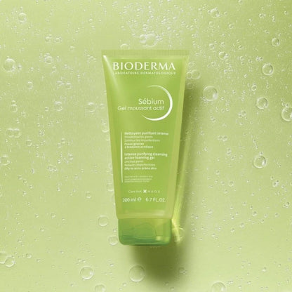 Bioderma Sedium Intense Purifying & Cleansing Active Foaming Gel with Salicylic & Glycolic Acid for Oily & Acne-Prone Skin, 200ml - Makkah Pharmacy
