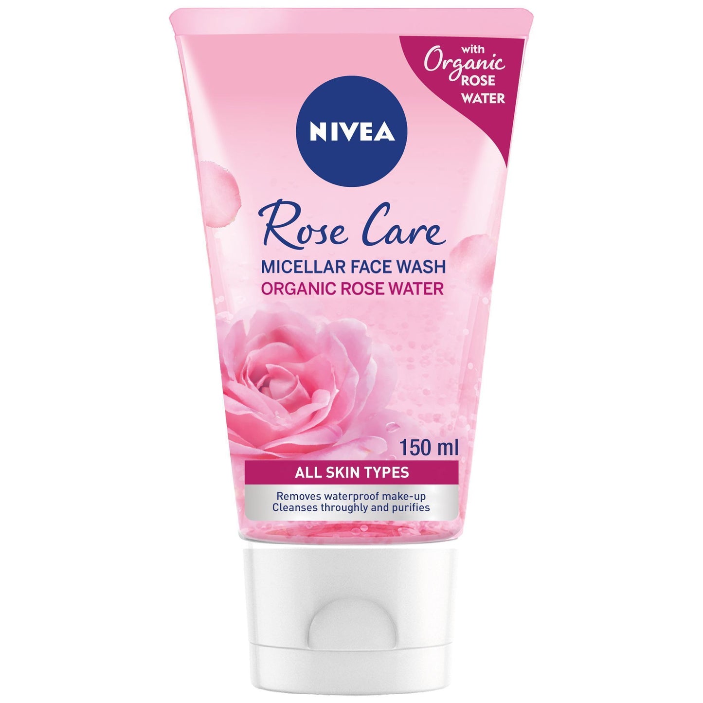 Nivea Face Wash Micellar Rose Care with Organic Rose Water All Skin Types, 150ml - Makkah Pharmacy