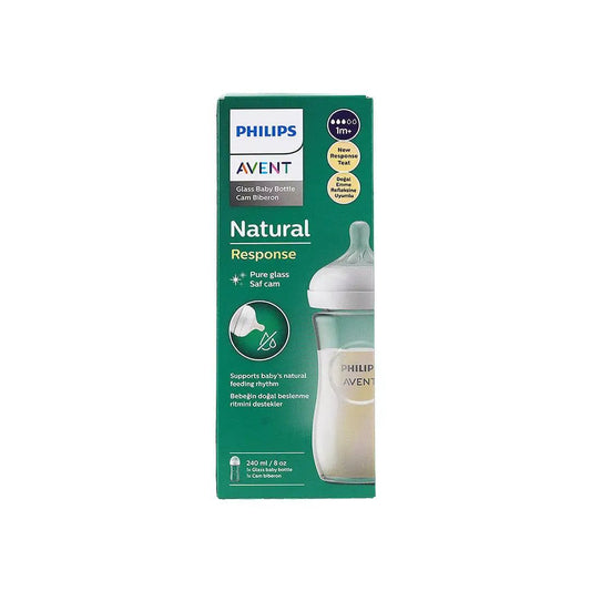 Philips Avent Natural Response Glass Baby Bottle 1m+, 240ml - Makkah Pharmacy