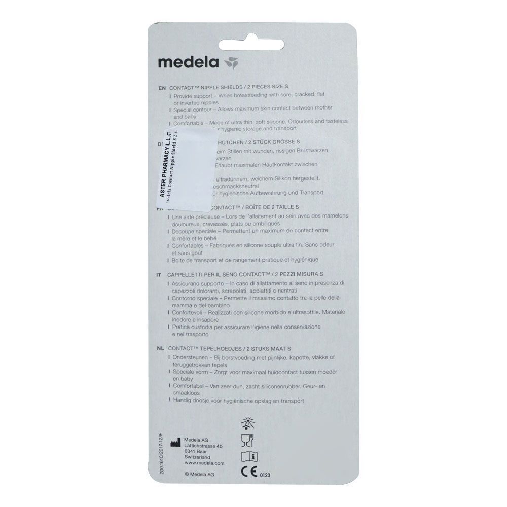 Medela Contact Small 16mm Nipple Shields - BPA free 2 per pack
