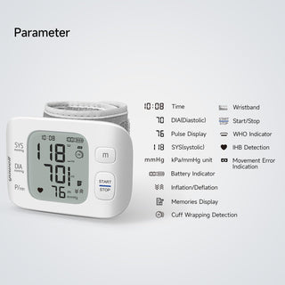 yuwell YE8800AR Rechargeable Wrist Blood Pressure Monitors for Home Use, Large Blood Pressure Cuff Wrist, Blood Pressure Machine with Irregular Heartbeat, Including Travel Case & USB Cable 