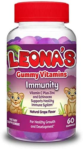 Leona'S Vitamin C Plus Zinc Immunity Dietary Supplement Grape Flavor - Vegetarian, Gelatin Free, No Preservatives Added 60 Gummies - Makkah Pharmacy
