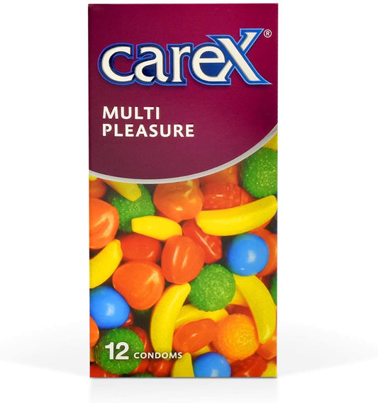 Carex Multi Pleasure Condoms, Natural, Pack Of 12