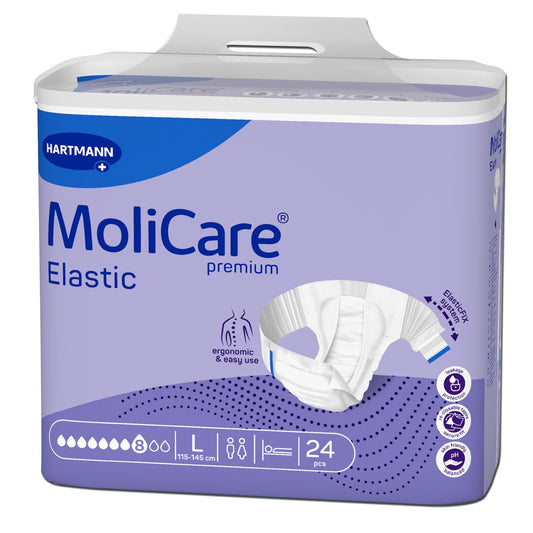 Hartmann Moli Care Elastic Adult Diapers Large (115-145cm), 24 Pieces