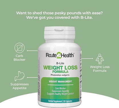Route 2 Health Weight Loss – Phaseolus Vulgaris Extract | 30 Capsules for Weight Management