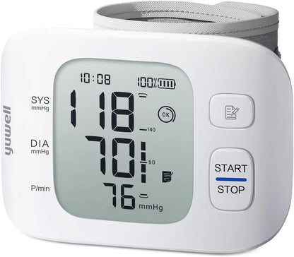 yuwell YE8800AR Rechargeable Wrist Blood Pressure Monitors for Home Use, Large Blood Pressure Cuff Wrist, Blood Pressure Machine with Irregular Heartbeat, Including Travel Case & USB Cable 