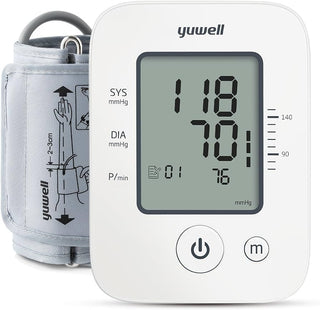 yuwell Blood Pressure Monitor, Extra Large Upper Arm Cuff, Digital Blood Pressure Machines for Home Use, 3.8" Large Display, Dual Power Options with USB Cable (YE660D)