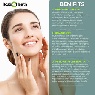 Route 2 Health Glutathione - 30 Capsules for Skin Glow & Immunity