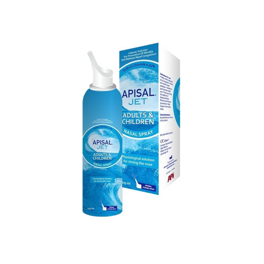 Apisal Jet Sodium Chloride Adults & Children Nasal Spray 125ml - Makkah Pharmacy