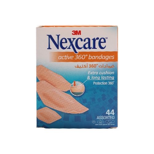 Nexcare Active 360 Assorted Plasters, 44 Pieces - Makkah Pharmacy