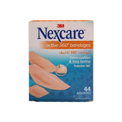 Nexcare Active 360 Assorted Plasters, 44 Pieces - Makkah Pharmacy
