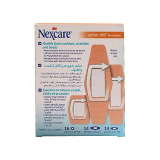 Nexcare Active 360 Assorted Plasters, 44 Pieces - Makkah Pharmacy