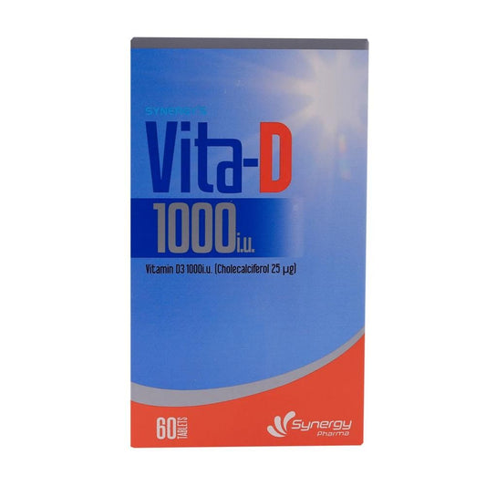 Synergy Pharma Vita D Vitamin D3 1000Iu Tablets 60 Pieces - Makkah Pharmacy