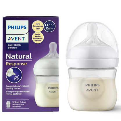Philips Avent Natural Response White 125ml Anti-Colic Feeding Bottle (0+ Months), 1 Piece - Makkah Pharmacy