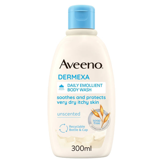 Aveeno Dermexa Daily Emollient Body Wash for Very Dry, Sensitive & Eczema Prone Skin, 300ml - Makkah Pharmacy