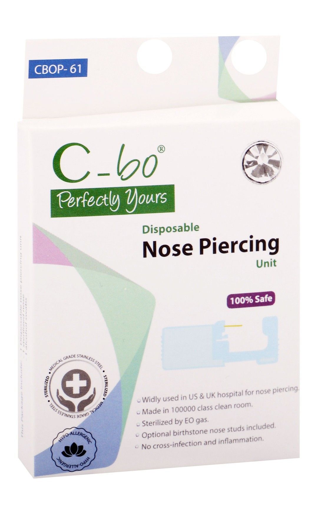 C-bo Hypoallergenic Sterilized Disposable Nose Piercing Kit, 1 Pack - Makkah Pharmacy