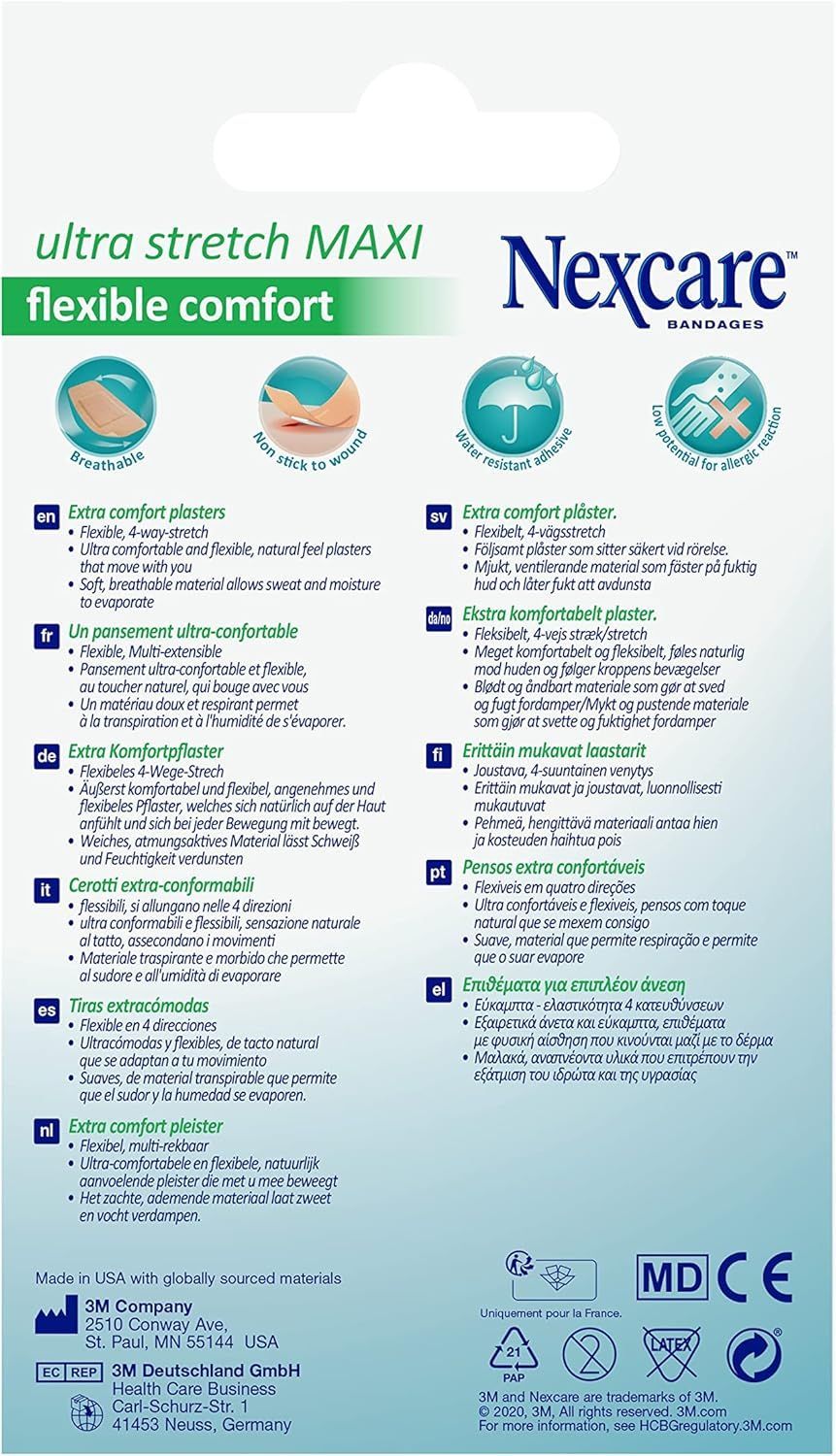 Nexcare Ultra Stretch Maxi Plasters, 10 Pieces - Makkah Pharmacy