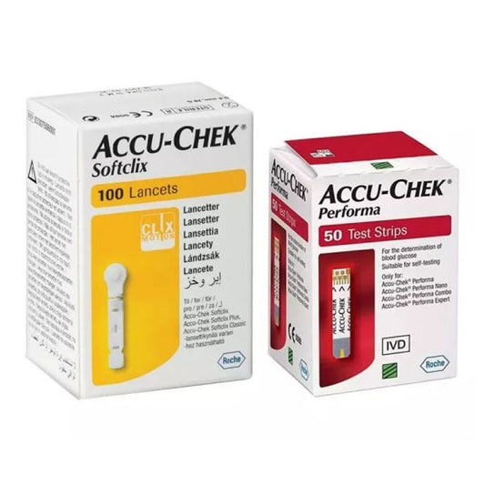 Accu-Chek Performa 50 Test Strips + Softclix 100 Lancets - Makkah Pharmacy