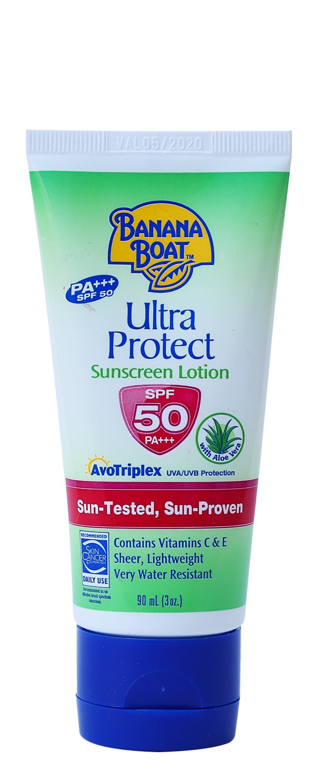 Banana Boat Ultra Protect Water-Resistant Sunscreen with Aloe Vera, Vitamin C & E SPF50, 90ml
