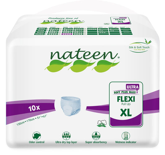 Nateen Flexi Ultra Pampers - XL, 10 Pieces - Makkah Pharmacy