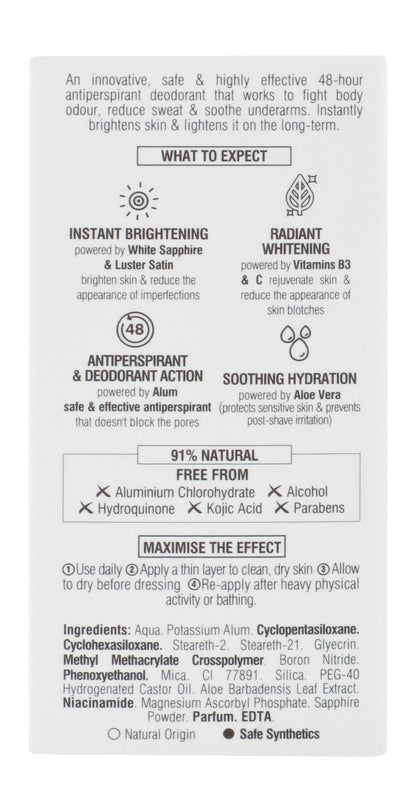 Beesline Apitherapy Instant White with Vitamin C Whitening Aluminum Free Roll-On Deodorant, 50ml - Makkah Pharmacy