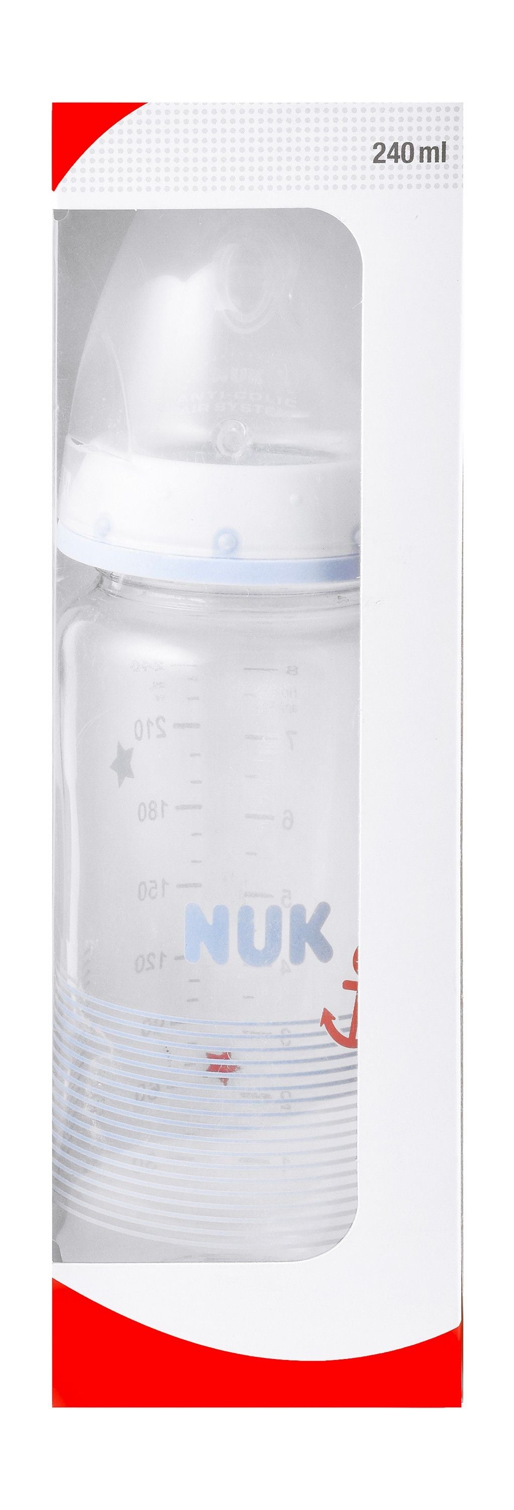NUK FC + Bottle Glass (0-6m) 240ml Silicone - Makkah Pharmacy