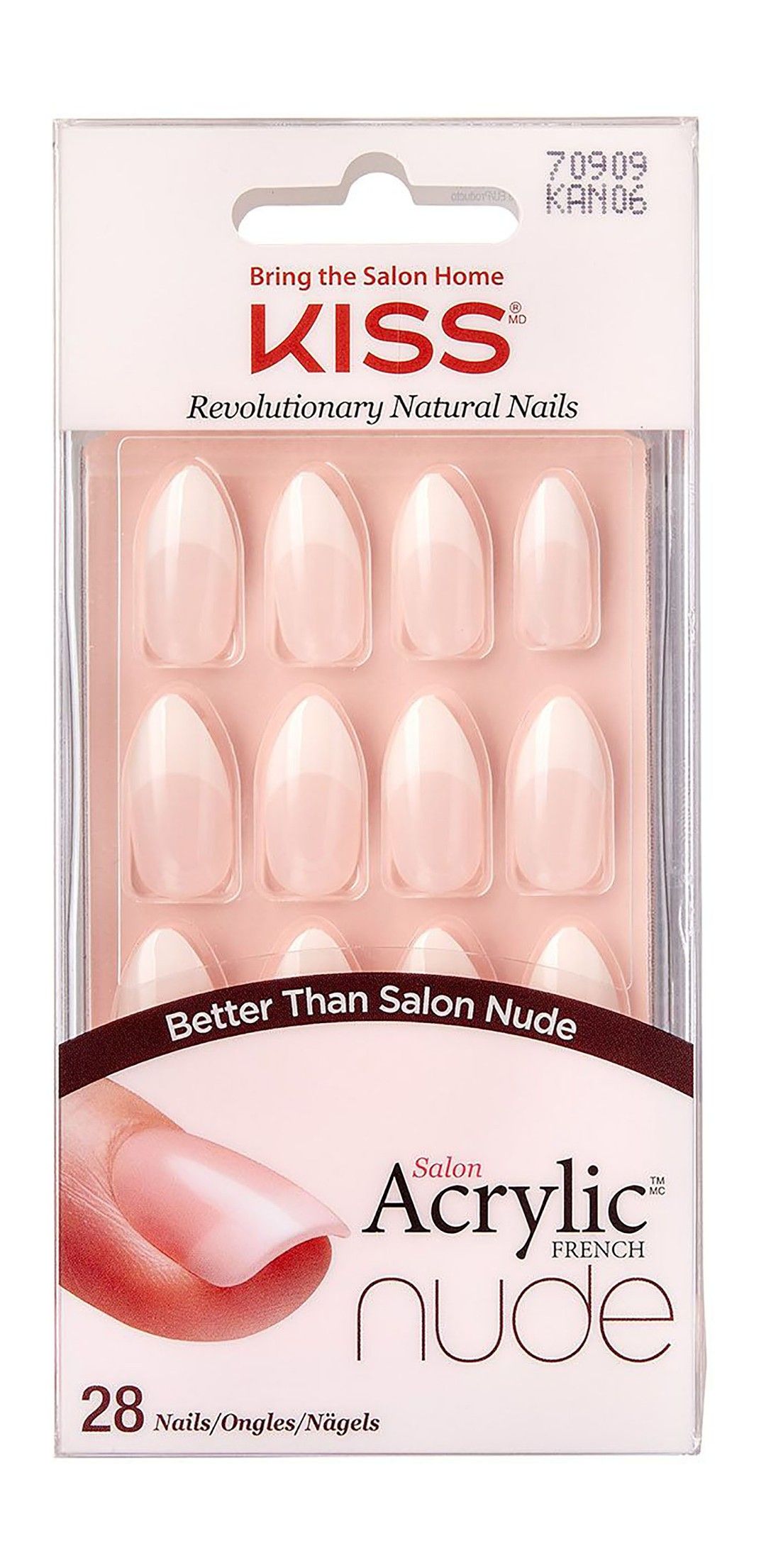 Kiss Salon Acrylic French Nude Nails, 1 Pack - Makkah Pharmacy