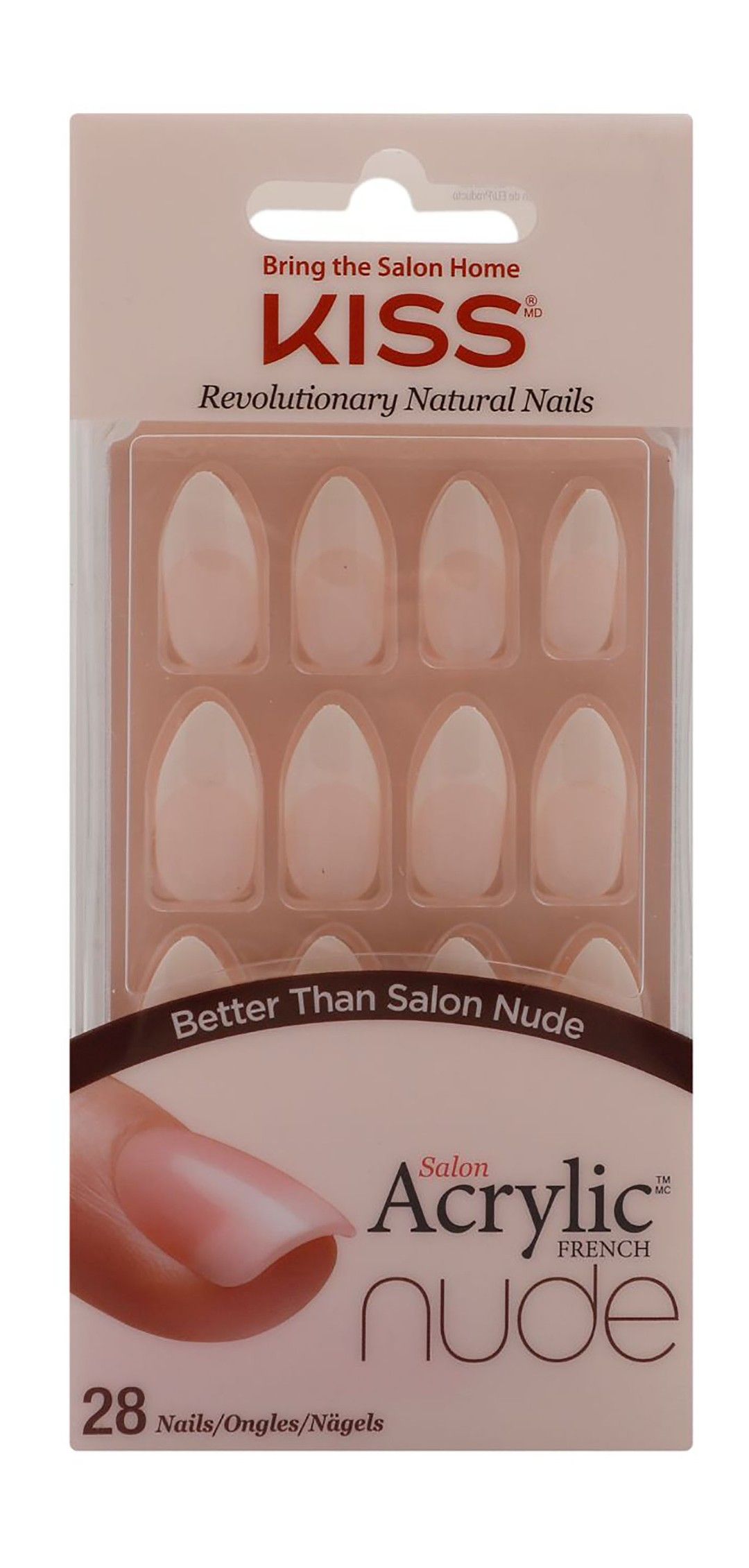 Kiss Salon Acrylic French Nude Nails, 1 Pack - Makkah Pharmacy