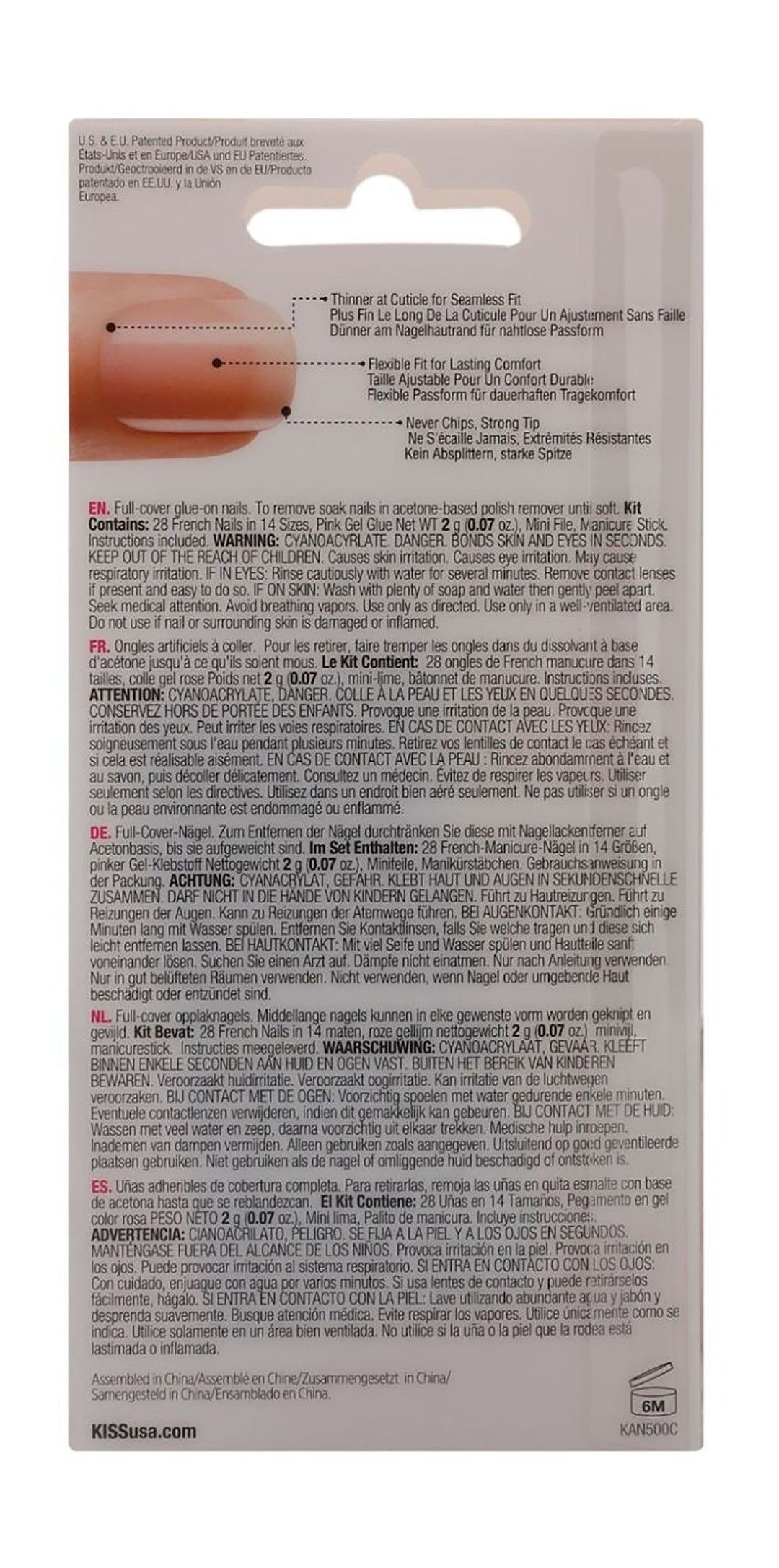 Kiss Salon Acrylic French Nude Nails, 1 Pack - Makkah Pharmacy