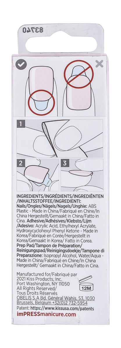 ImPRESS Press-On Manicure Nails Point Pink 001, 1 Pack - Makkah Pharmacy
