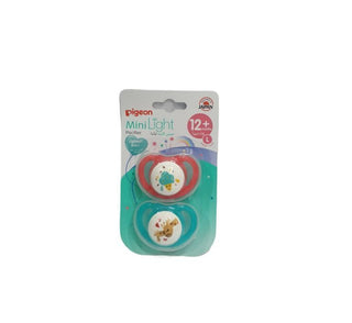 Pigeon Mini Light Large Green & Red Pacifiers (12+ Months), 2 Pieces - Makkah Pharmacy