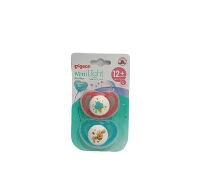 Pigeon Mini Light Large Green & Red Pacifiers (12+ Months), 2 Pieces - Makkah Pharmacy