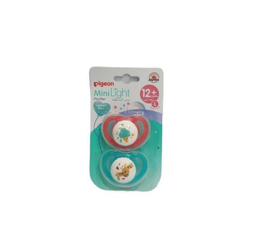 Pigeon Mini Light Large Green & Red Pacifiers (12+ Months), 2 Pieces - Makkah Pharmacy