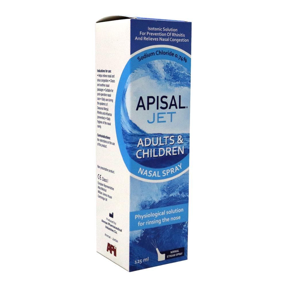 Apisal Jet Sodium Chloride Adults & Children Nasal Spray 125ml - Makkah Pharmacy