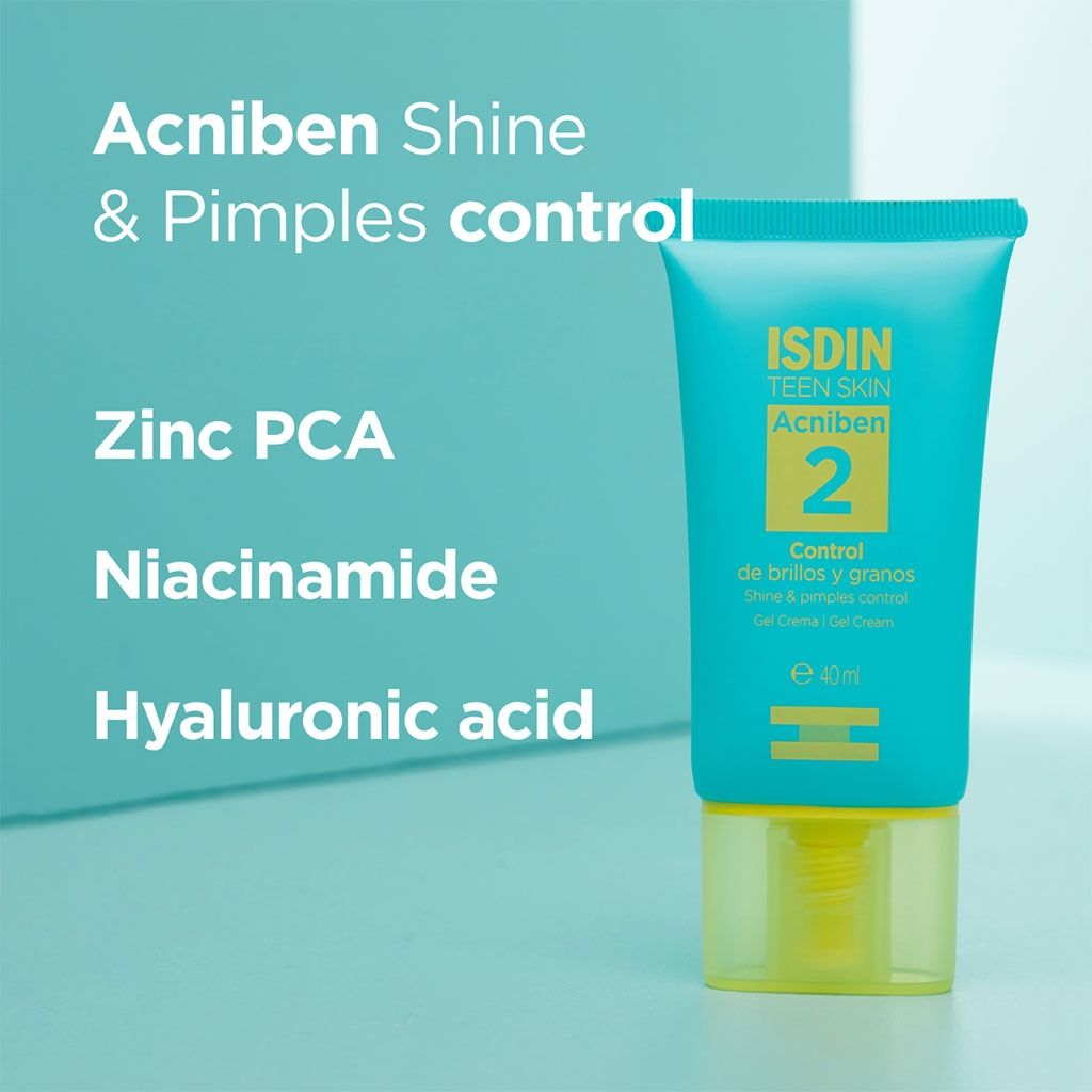 Isdin Acniben Teen Skin Shine & Pimple Control Facial Gel Cream, 40ml - Makkah Pharmacy
