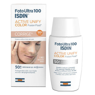 Isdin Foto Ultra Active Unify Water-Resistant Anti-Pigmentation Color Fusion Fluid Sunscreen SPF50+, 50ml - Makkah Pharmacy