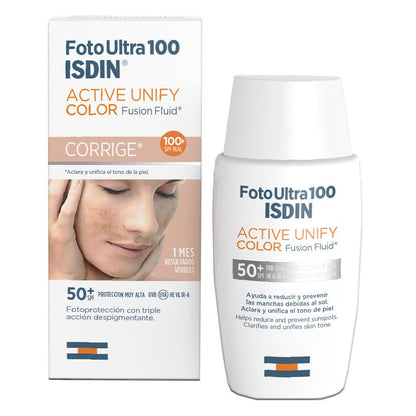 Isdin Foto Ultra Active Unify Water-Resistant Anti-Pigmentation Color Fusion Fluid Sunscreen SPF50+, 50ml - Makkah Pharmacy