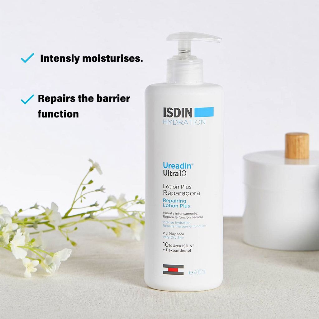 Isdin Ultra 10 Hydrating & Repairing Body Lotion with Urea & Dexpanthenol for Dry Skin, 400ml - Makkah Pharmacy
