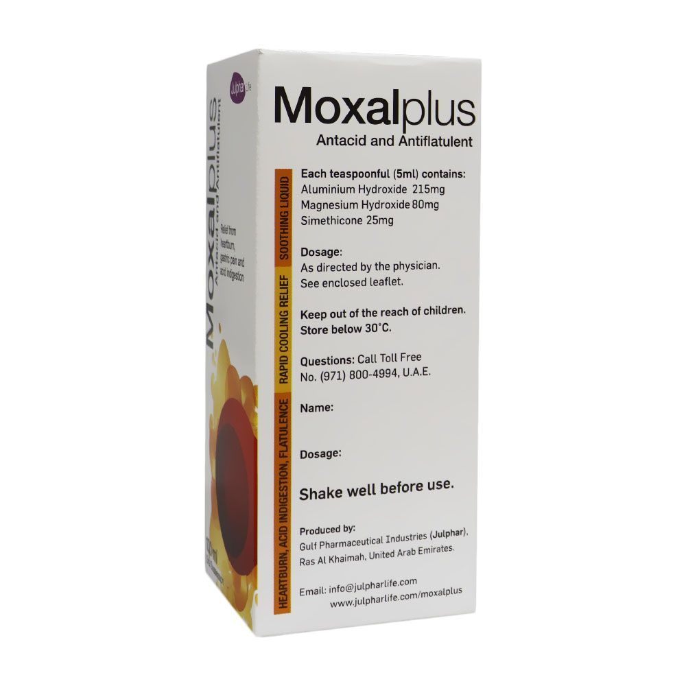 Moxalplus Antacid & Antiflatulent Oral Suspension, 100ml - Makkah Pharmacy