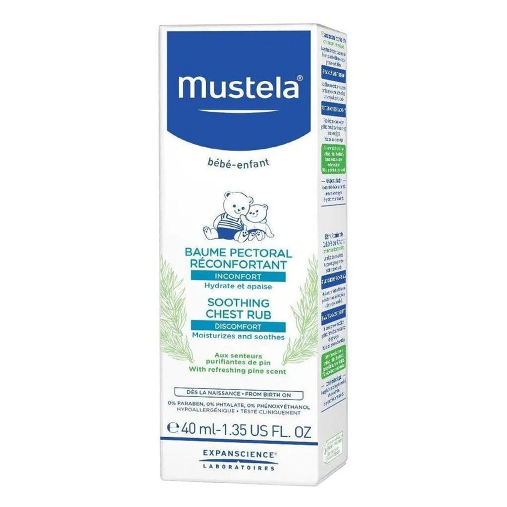 Mustela Hypoallergenic Soothing Chest Rub Balm Pine Scent for Babies, 40ml - Makkah Pharmacy