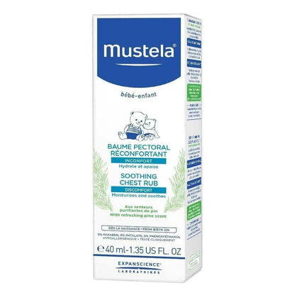 Mustela Hypoallergenic Soothing Chest Rub Balm Pine Scent for Babies, 40ml - Makkah Pharmacy