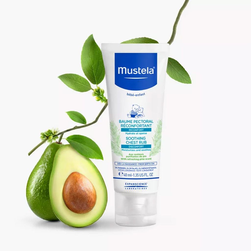 Mustela Hypoallergenic Soothing Chest Rub Balm Pine Scent for Babies, 40ml - Makkah Pharmacy