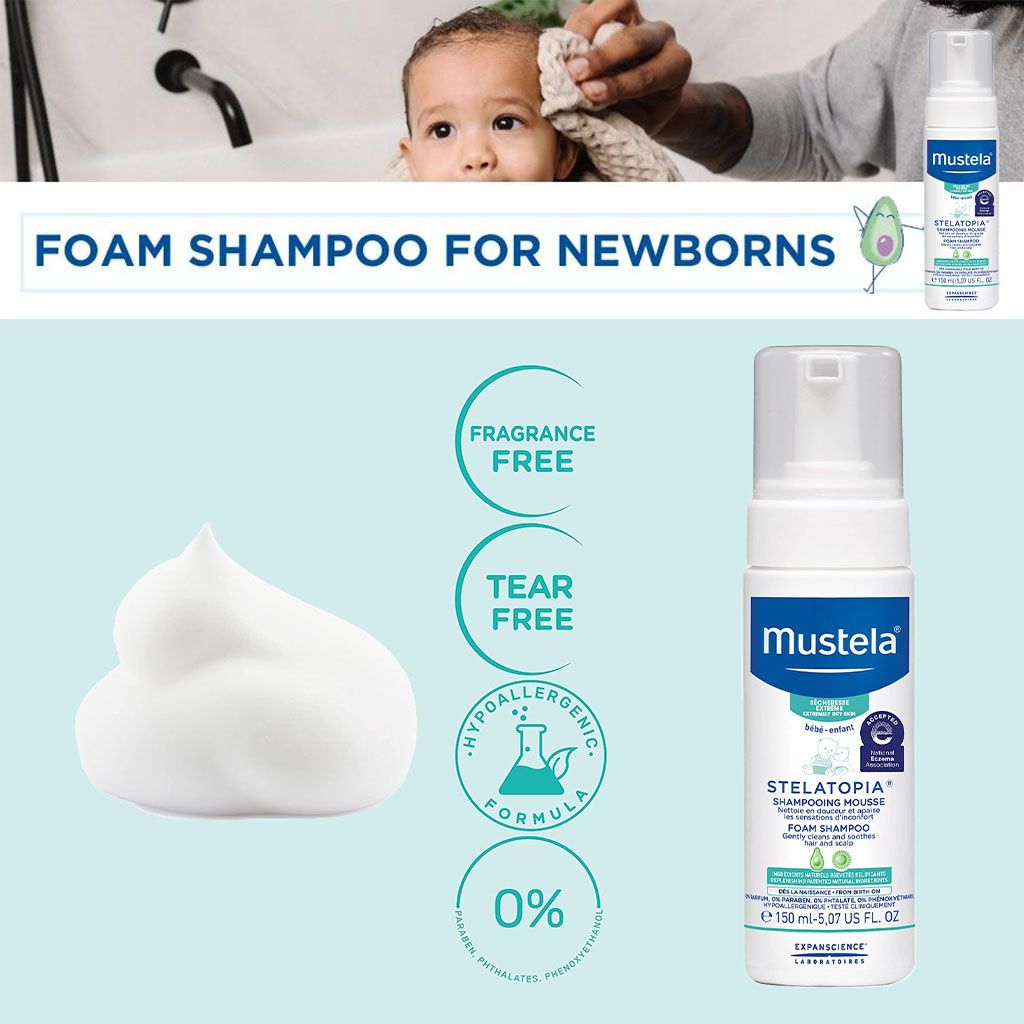 Mustela Stelatopia Foam Shampoo 150ml - Makkah Pharmacy