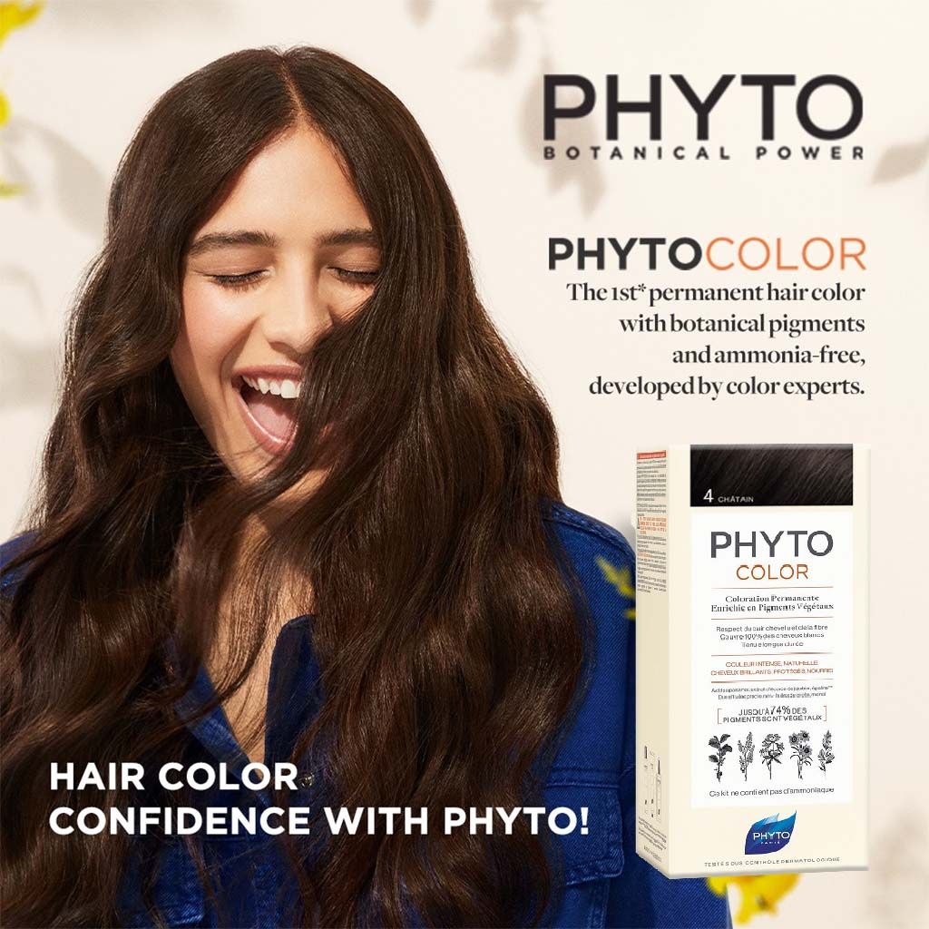 Phyto Paris Permanent Hair Color Kit Brown 4, 1 Pack