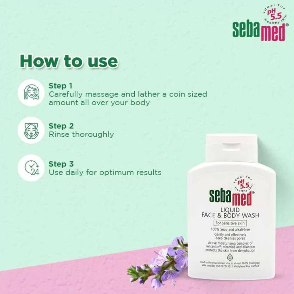 Sebamed Liquid Face & Body Wash for Sensitive Skin, 500ml - Makkah Pharmacy