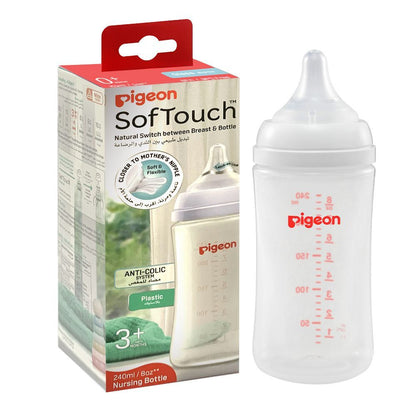Pigeon SoftTouch Nursing Plastic Bottle, 240ml - Makkah Pharmacy