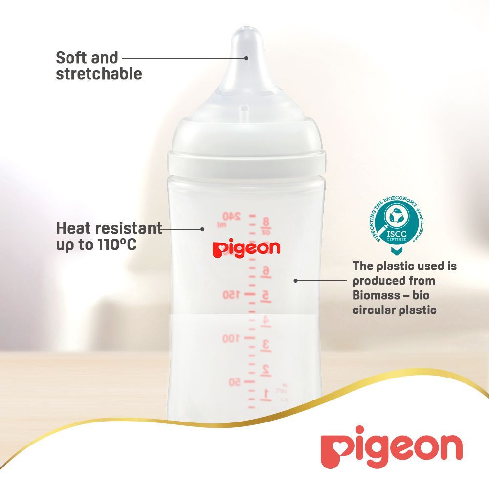Pigeon SoftTouch Nursing Plastic Bottle, 240ml - Makkah Pharmacy