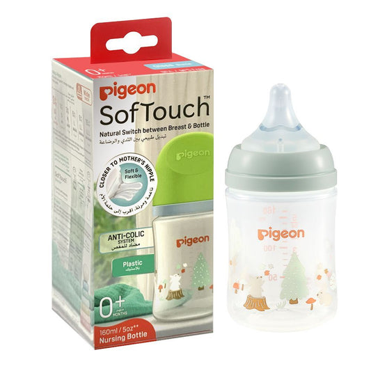 Pigeon SofTouch Green 160ml Anti-Colic Nursing Bottle (0+ Months), 1 Piece - Makkah Pharmacy